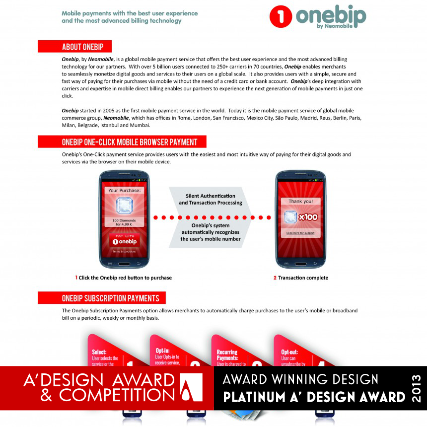 Onebip one-click mobile payment solution Mobile payment