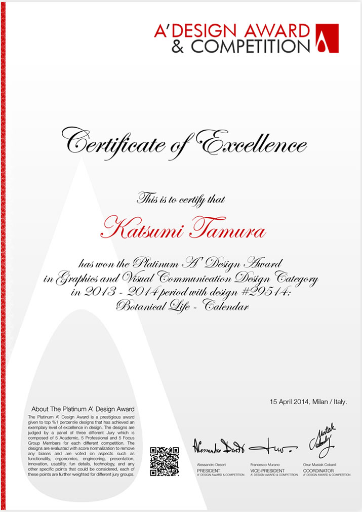 Design Award Certificate