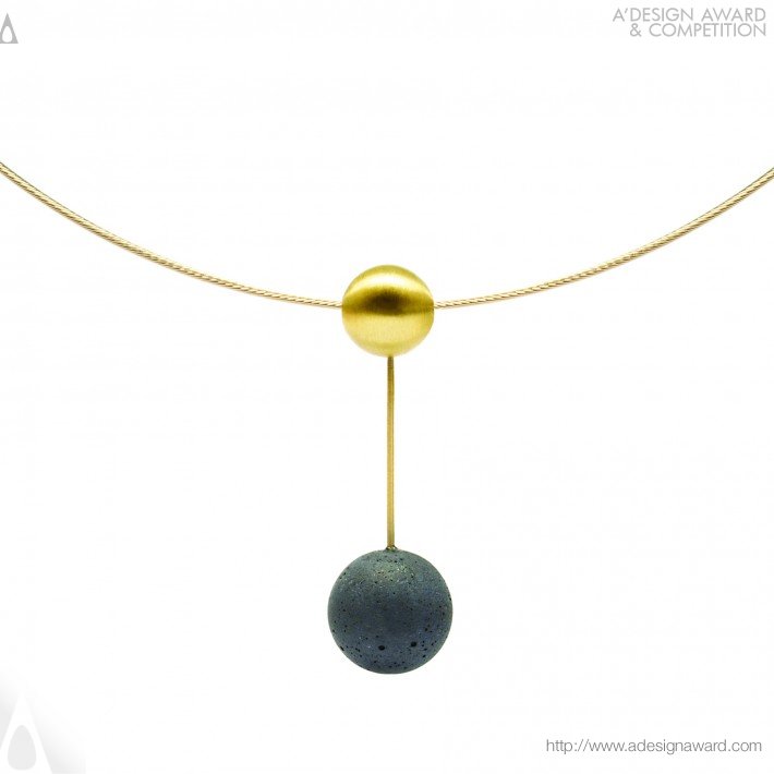 Karen Konzuk - Orbis Gold and Concrete Jewellery Necklace