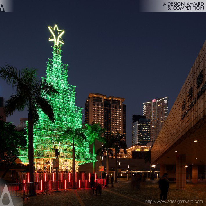 Hong Kong Christmas Tree 2015 Bamboo Installation by Mr Siu Kwok Kin Stanley