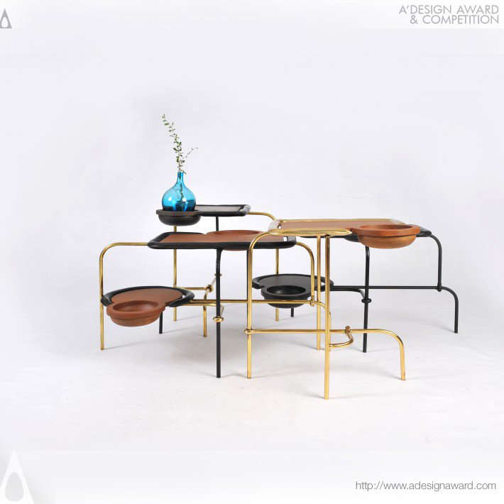 Compound Coffee Table and Side Table by Apiwat Chitapanya