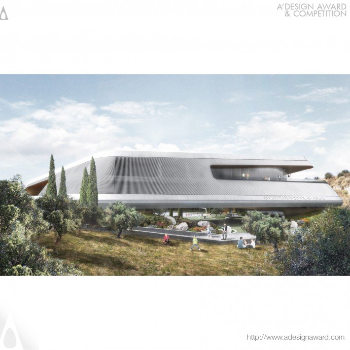 officetwentyfive architects - Compass – School in Crete Bioclimatic European School Complex