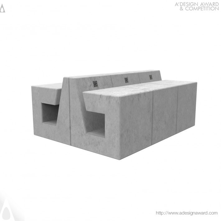 B-Shape Concrete (Public Seating Design)