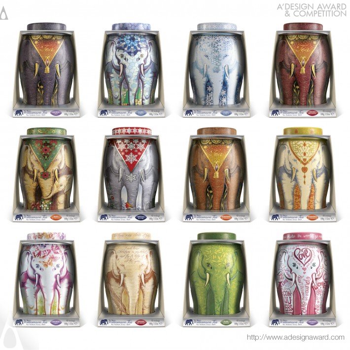 Williamson Tea Elephant Caddies (Packaging Design)